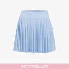 Pique pleated skirt (Blue)