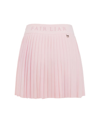 Pique pleated skirt (Pink)