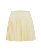 Pique pleated skirt (Yellow)