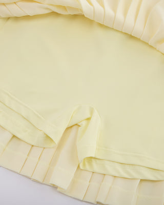 Pique pleated skirt (Yellow)