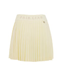 Pique pleated skirt - Yellow