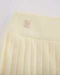 Pique pleated skirt - Yellow