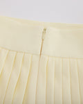 Pique pleated skirt - Yellow
