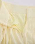 Pique pleated skirt - Yellow