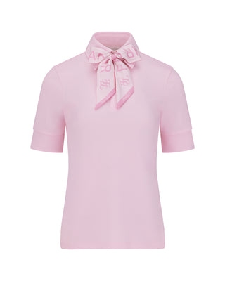 Lettering Scarf Short Sleeve T Shirt (Pink)