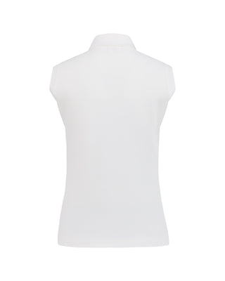 Fair Liar Loose Fit Polo Sleeveless T Shirt (White)