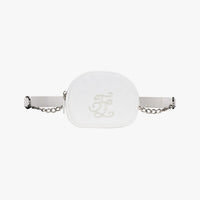Pearl Chain Quilted Hip Bag (White)