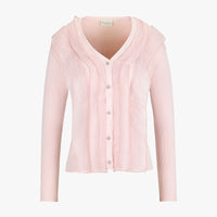 Organza V-neck cardigan (Coral)