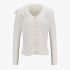 Organza V-neck cardigan (White)