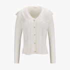 Organza V-neck cardigan (White)