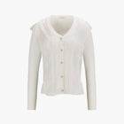 Organza V-neck cardigan (White)