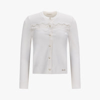 Lace Scallop Cardigan (White)