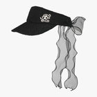 Lace Pearl Organza Visor (Black)