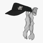 Lace Pearl Organza Visor (Black)