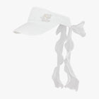 Lace Pearl Organza Visor (White)