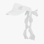 Lace Pearl Organza Visor (White)