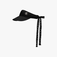 Lace Scallop Ribbon visor (Black)