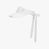 Lace Scallop Ribbon visor (White)