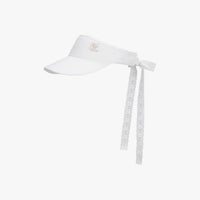 Lace Scallop Ribbon visor (White)