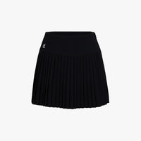 Crochet Flare Pleated Skirt (Black)