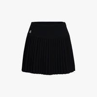 Crochet Flare Pleated Skirt (Black)