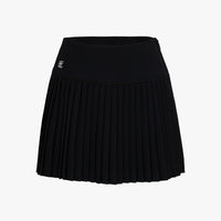 Crochet Flare Pleated Skirt (Black)