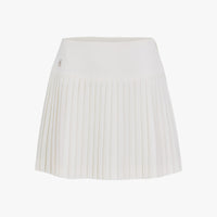 Crochet Flare Pleated Skirt (White)