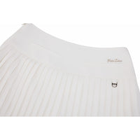 Crochet Flare Pleated Skirt (White)