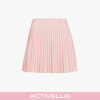 Pique Pleated Skirt (Coral)
