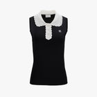 Crochet Collar Sleeveless Knit (Black)