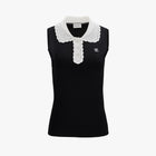 Crochet Collar Sleeveless Knit (Black)