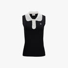 Crochet Collar Sleeveless Knit (Black)