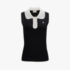 Crochet Collar Sleeveless Knit (Black)