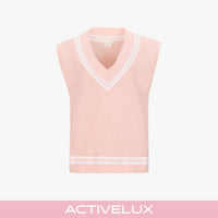Punched V-neck Vest (Coral)