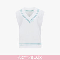 Punched V-neck Vest (White)