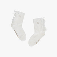 Tulle Frill Ankle Socks (White)