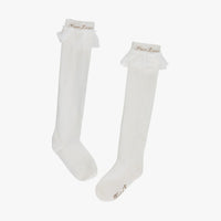 Lace Logo Knee Socks (White)