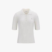 Ribbed Quarter Sleeve Knit (White)
