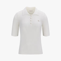 Ribbed Quarter Sleeve Knit (White)