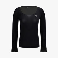 Frill Sleeve Cooling Inner T-shirt (Black)