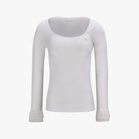 Frill Sleeve Cooling Inner T-shirt (White)