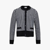 Houndstooth Windproof Cardigan (Black)