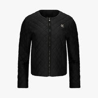 Quilted Round Neck Jumper (Black)