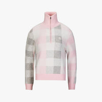Collar Windproof Check Knit (Pink)