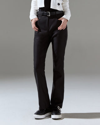Fair Liar High waist Ribbon bootcut pants (Black)