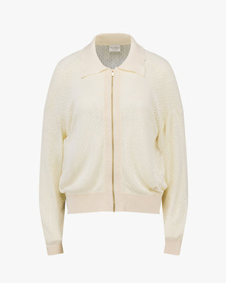 Scassi Collar ZipUp Cardigan (Ivory)