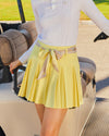 Scarf Set Pleated Skirt - Lemon