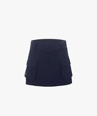 Outer Pocket Belt Set Skirt (Navy)