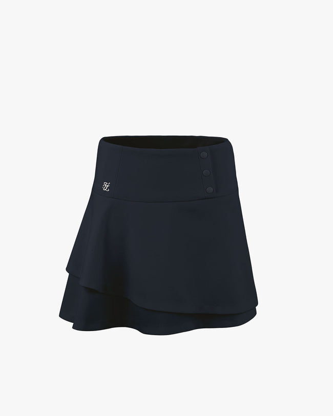 High Waisted Double Flare Skirt - Navy