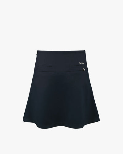 High Waisted Double Flare Skirt - Navy